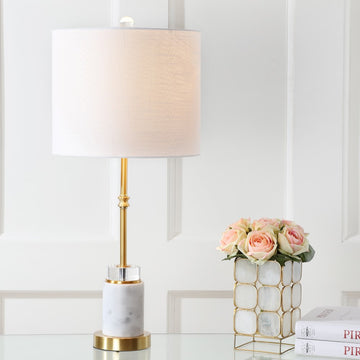 Harper 27" Marble/Crystal LED Table Lamp - JONATHAN Y